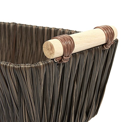 Juvale Wicker Basket, Woven Storage Baskets With Light Wooden Handles (Brown, 3 Pieces) #TOP6