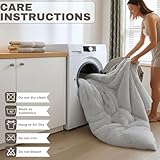 M-V-O Luxury Faux Fur Shaggy Duvet Cover Bed Set, Snuggle Cuddle Hugg Snug Duvet Cover Set, Super Soft Fluffy Fur Quilt Sets, Warm Thermal Cosy Winter Bedding Set (Silver, King) - Image 8