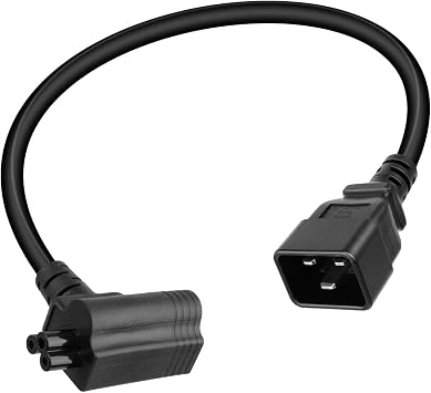 GELRHONR 1FT C20 to C5 and Nema 5-15R Piggyback Power Cable, 3 Prong C20 Plug to Female C5 & 5-15R Power Cable Splitter for Servers, Desktop Computers, Monitors and More C20 to C5+5-15R, 1FT