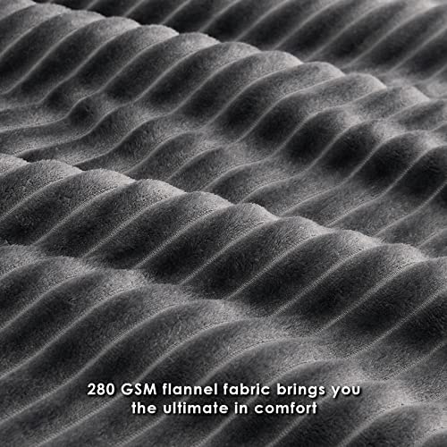 Image of KMUSET Fluffy Blanket Throw - Single-Layer Lightweight & Warm, All-Season Home Decor,Home Decor,Cozy Blankets and Throws,Charcoal Grey, 60 inchx80 inch