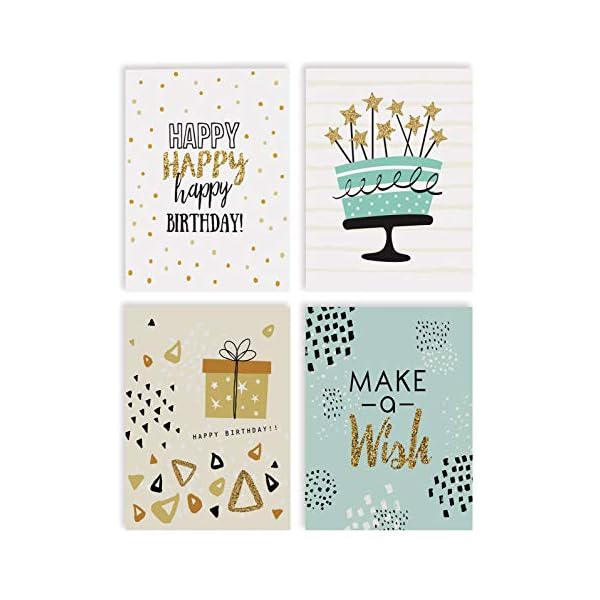 Happy-Birthday-Cards-100-Pack-4-x-6-inch-4-Cover-Designs-Blank-Inside-by-Better-Office-Products-with-Envelopes-Elegant-Gold-Collection-100-Pack Happy-Birthday-Cards-100-Pack-4-x-6-inch-4-Cover-Designs-Blank-Inside-by-Better-Office-Products-with-Envelopes-Elegant-Gold-Collection-100-Pack