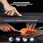SYOKAMI Fillet Couteau, 9 Couteau de désossage de pouce avec gaine en cuir, Couteaux de filetage Sharp pour le poisson et la viande, Poignée en bois non glissante, Cuisins professionnels japonais pour la pêche et la chasse, Cadeau de cuisine extérieure
