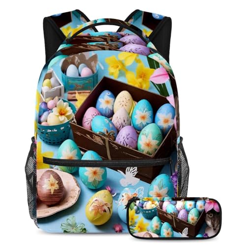 Cartable Lys de Pâques 3 pièces avec sac à dos et trousse ado