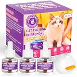OSDUE 3x30 Tage Vorteilspack für Pheromon Verdampfer, 1 Stecker + 3x48ml Refills Pheromon Diffusor für Katzen, Spray gegen Stress, Hilft Anzeichen von Stress bei Katzen und Kitten zu reduzieren