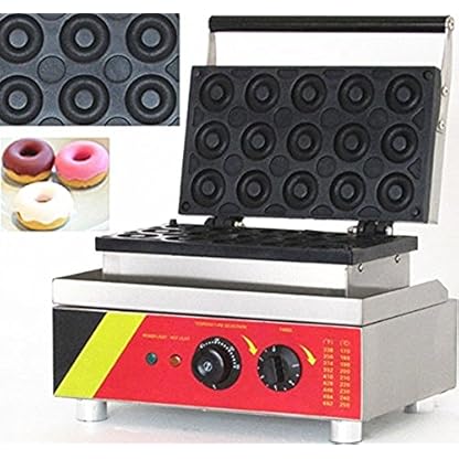 cgoldenwall 15 Stück Commercial Donuts Waffelautomat Elektrische Waffel Maschine no-stick Belgische Waffel Baker (Donut) 110 V/220 V CE Zertifizierung – Bild 3