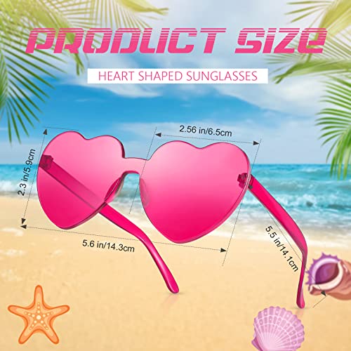 Rtbofy 2 Pack Purple And Rose Heart Sunglasses, Heart Shaped Sunglasses With Transparent Candy Color For Party Favor #TOP1