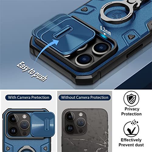 Wefor Case For Iphone 14 Pro Max Case With Stand, Slide Camera Cover, Military Grade Shockproof Portective Case Compatible With Magsafe Wireless Charger&Magnetic Car Mount Holder (Blue) #TOP2
