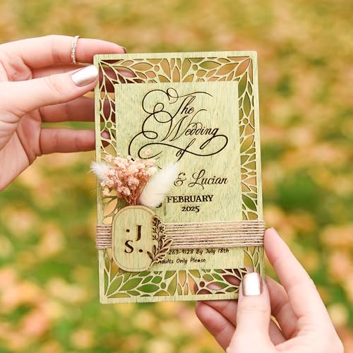 Trendprintstore Floral Wooden Wedding Invitations & Gypsophila Flowers thumb #8