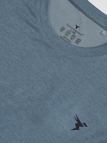 Image of TECHNOSPORT Men's Slim Fit Full Sleeve Round Neck T-Shirt, Double Cool Quick Dry Moisture Wicking Stretchable Sports Gym and Casual Wear