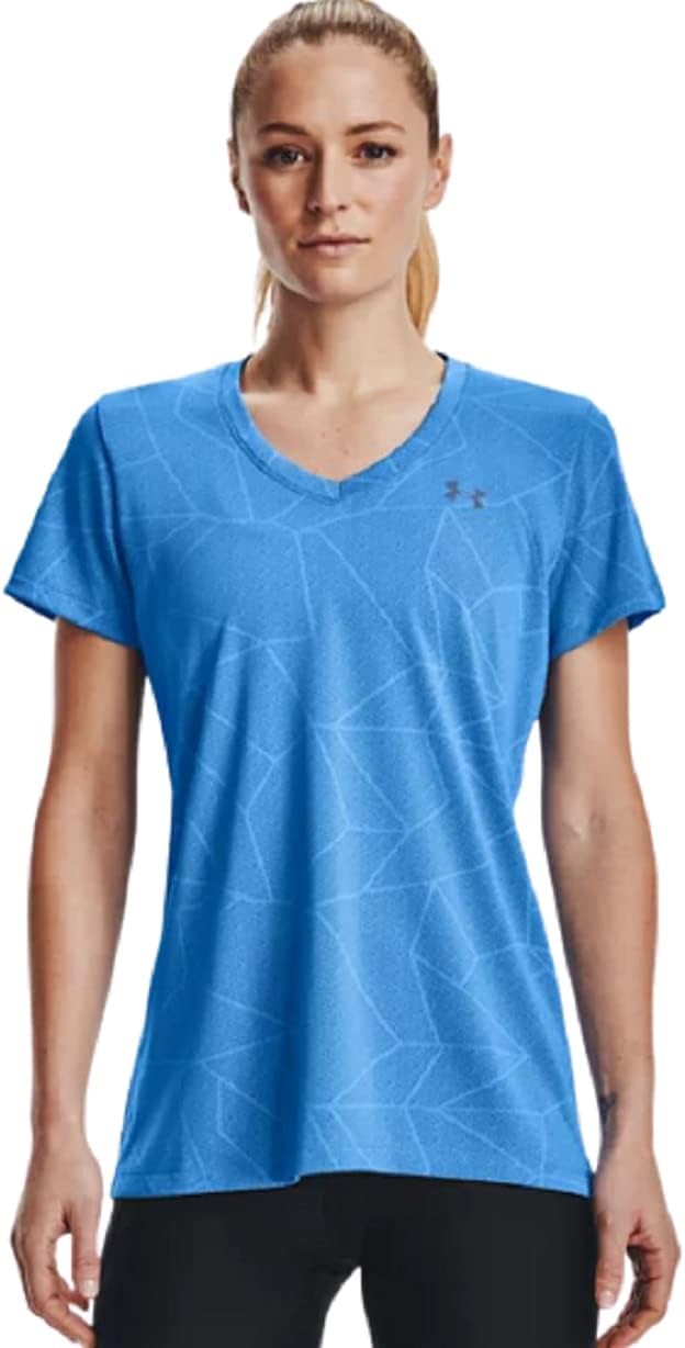 Under Armour Women's Tech Short Sleeve V-Neck Marble Jacquard