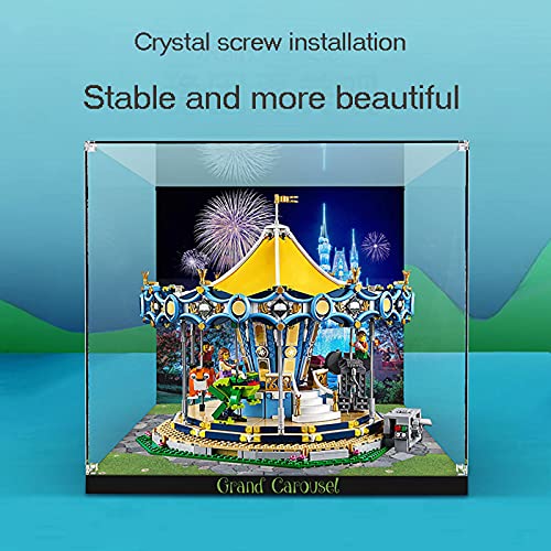 XJJY Acryl Vitrine/Box für Creator Expert Carousel Building Blocks Modelle - Staubdichtes Showcase Kompatibel mit Lego… – Bild 4