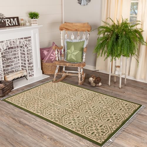 Alfombra bohemia de pasillo verde para un dormitorio pequeño 3