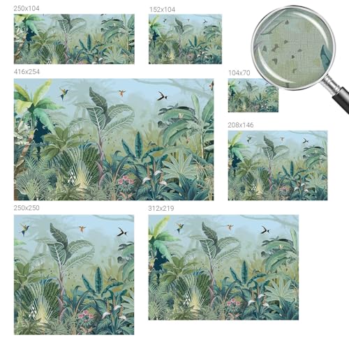 Fotomural autoadhesivo lavable y resistente a manchas con motivos decorativos tropicales 6
