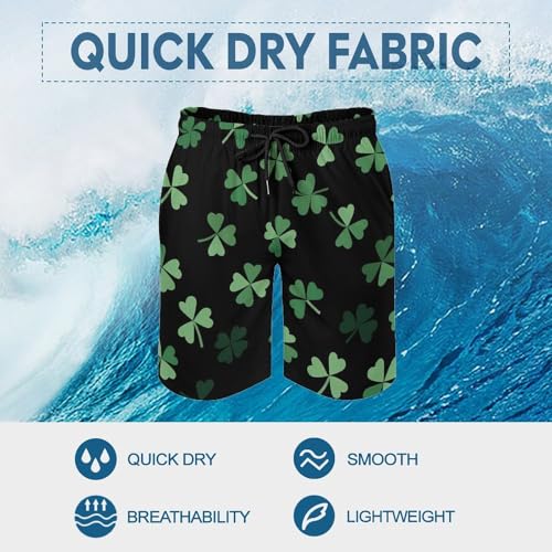 Clovers St. Patrick's Day Shamrocks Mens Swim Trunks Shorts Beach Pants Swimming Trunk Mesh Lining with Pockets 6