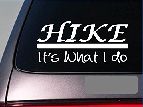 EZ-STIK Hike Sticker decalE351 Tent Camp Trail Shoes Hiking Mountain Waterfall Camper