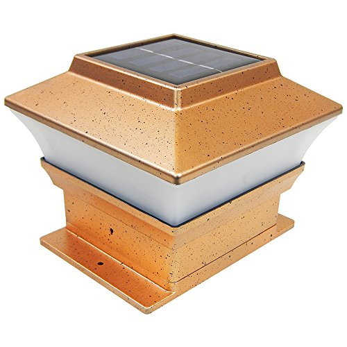 iGlow 12 Pack Copper Outdoor Garden 4 x 4 Solar LED Post Deck Cap Square Fence Light Landscape Lamp Wood Bronze