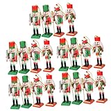 Cascanueces pequeños: hechos de material de madera con color, pueden ser una gran adición a las decoraciones navideñas, cascanueces de madera colgantes
