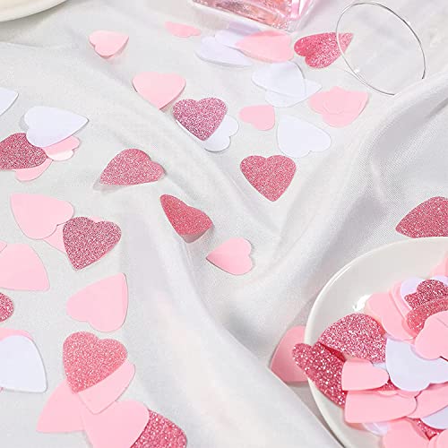 15G Valentines Day Love Heart Confetti Pink And Silver Glitter For Wedding Anniversary Birthday Baby Shower Mother's Day Christmas Holiday Table Scatter Party Decoration #TOP2