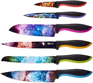 Cosmos Kitchen Knife Set in Gift Box - Color Chef Knives - Cooking Gifts for Husbands and Wives, Unique Wedding Gifts for Couple, Birthday Gift Idea for Men, Housewarming Gift New Home for Women