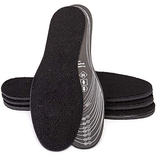 SULPO 4 pares Plantillas de Invierno - Plantilla de Tejido Polar Extrafino - Fondo de Espuma de Látex Perforado Antideslizante, Carbón Activado, Aislamiento de Papel de Aluminio - Tallas: 35-46 Cover