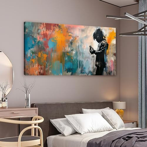 Póster de pared abstracto de Banksy en lienzo de 30x60 cm para decorar oficinas creativas 4