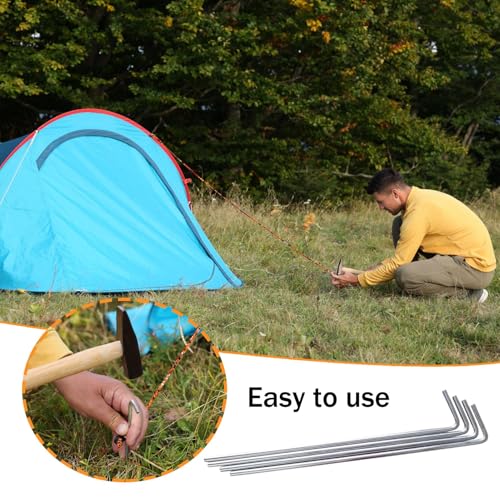 4 Pack 4mm Tent Guide Ropes Guy Line Reflective with Guy Cords Tensioners and Tent Pegs Fixing Nails with 1 Stroage Bag for Outdoor Camping Hiking (4 Ropes+Tensioners+Pegs / 1 Bag) - Image 4