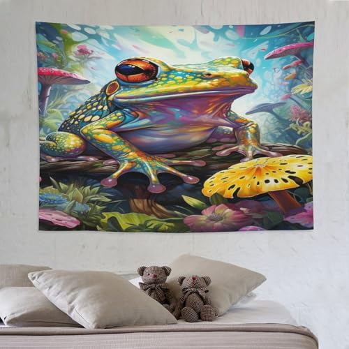 Tenture grenouille tapisserie pour mur vide salon