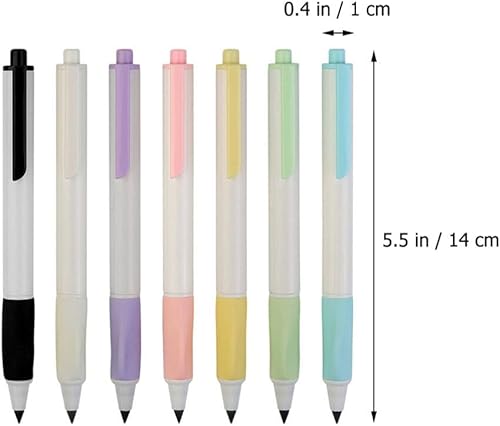 Miniatura 9 de MAGICLULU Lápices de dibujo, 7 unidades, lápiz de prensa eterna, lápiz de escritura, lápiz automático sin tinta, lápiz eterno para dibujar y