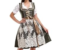 Lifos 0300 Dirndl Germandress 2Tlg. Oktoberfest Gr.34 bis 52 (36, Khaki)