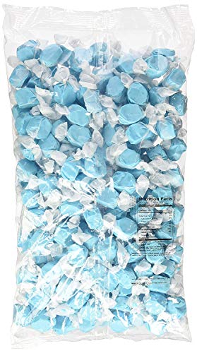 Sweet Candy Company Salt Water Taffy Individually Wrapped- Salt Water Taffy Candy Bulk, Old Fashioned Blue Raspberry, Soft & Chewy, Single Flavor Assortment, Gluten Free- 3 lb, Blue Raspberry Flavored