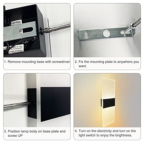 Homdec Led 12V Rv Modern Acrylic Wall Sconce Lighting With On&Off Switch, 12Volts Rv Interior Decorative Wall Mounted Lamp Fixture, Warm White 3400K Bedside Lamp For Rv Motorhome Camper Trailer #TOP4