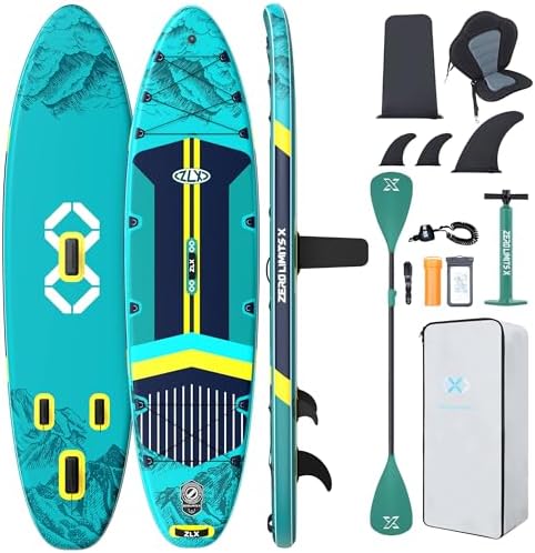 Bild 15 - ZLX 350cm Extra Groß Stand Up Paddle Board mit Sitz Große Tragfähigkeit 550LB Inflatable SUP Board für Erwachsene Anfängerfreundlich Stabiles Anti-Rutsch-Deck, Pumpe, SUP Paddle