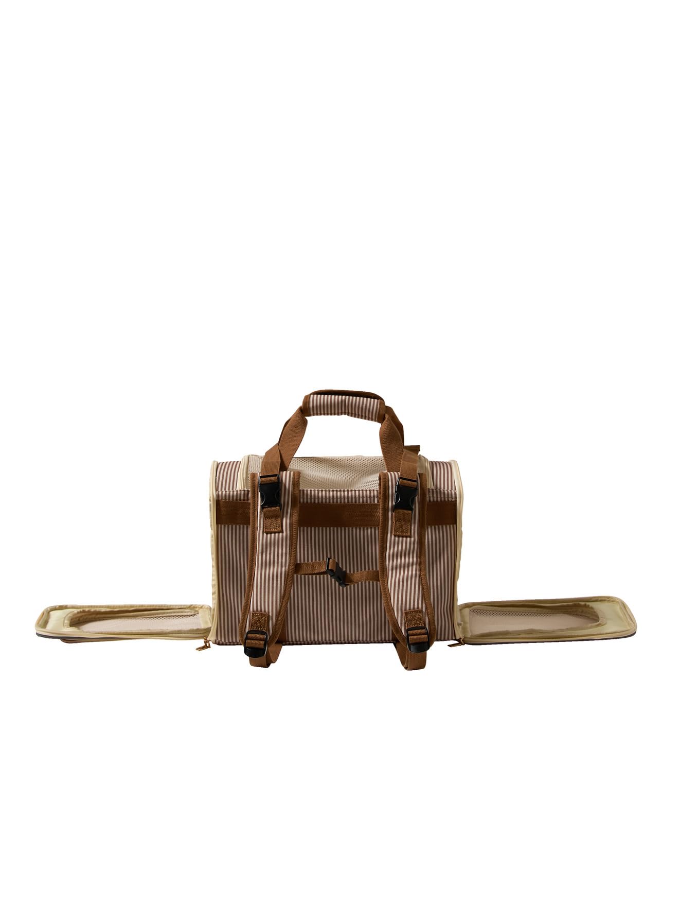 VERTBAUDET Sac à Dos Transport Animal rayé Beige TU