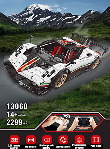 Mould MK 13060 Technik Ferngesteuert Auto Modell für Pagani Zonda R, 2299 Teile mit Motoren Bausatz, Fernbedienung & APP… – Bild 3