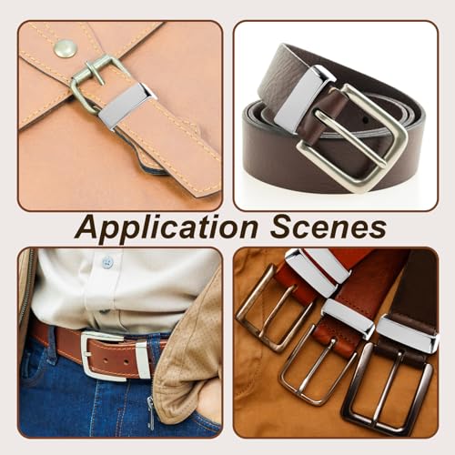 4 Pcs Groove Belt Keepers, Stainless Steel Brass Alloy Loops Anti Slip Black Men's Belt Buckle Accessories, 1.5 Inches(38mm-40mm)3