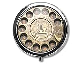 Rotary Telephone Pill Box Case Pillbox Holder Trinket Stash Box Phone Dial Pop Art Retro Medicine Tablet Holder Organizer