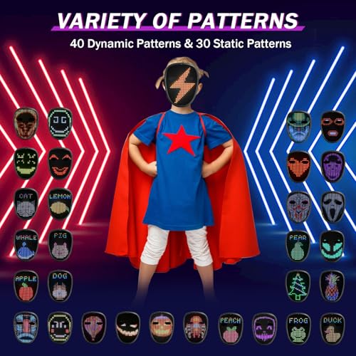 Masque LED à détection de gestes, le cadeau parfait pour le cosplay de Noël - 2