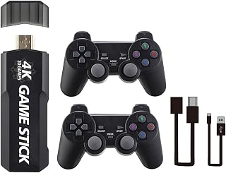 TOYERA 128g 40000+Spiele Retro Spielkonsole 4k Hd Video Spiel Konsole 2,4g Doppel Wireless Controller Spiel Stick FüR Psp Ps1
