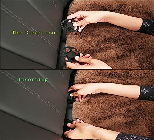 Poboo Faux Sheepskin Car Seat Cushions(Full Set), Fluffy Non-Slip Seat Covers, Fuzzy Heat-Insulted Pads Mats Universal Fit Auto, Suv, Truck, Office And Home #TOP4