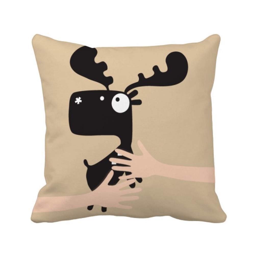 Coussin de dessin animé cerf câlin pour décoration de salon