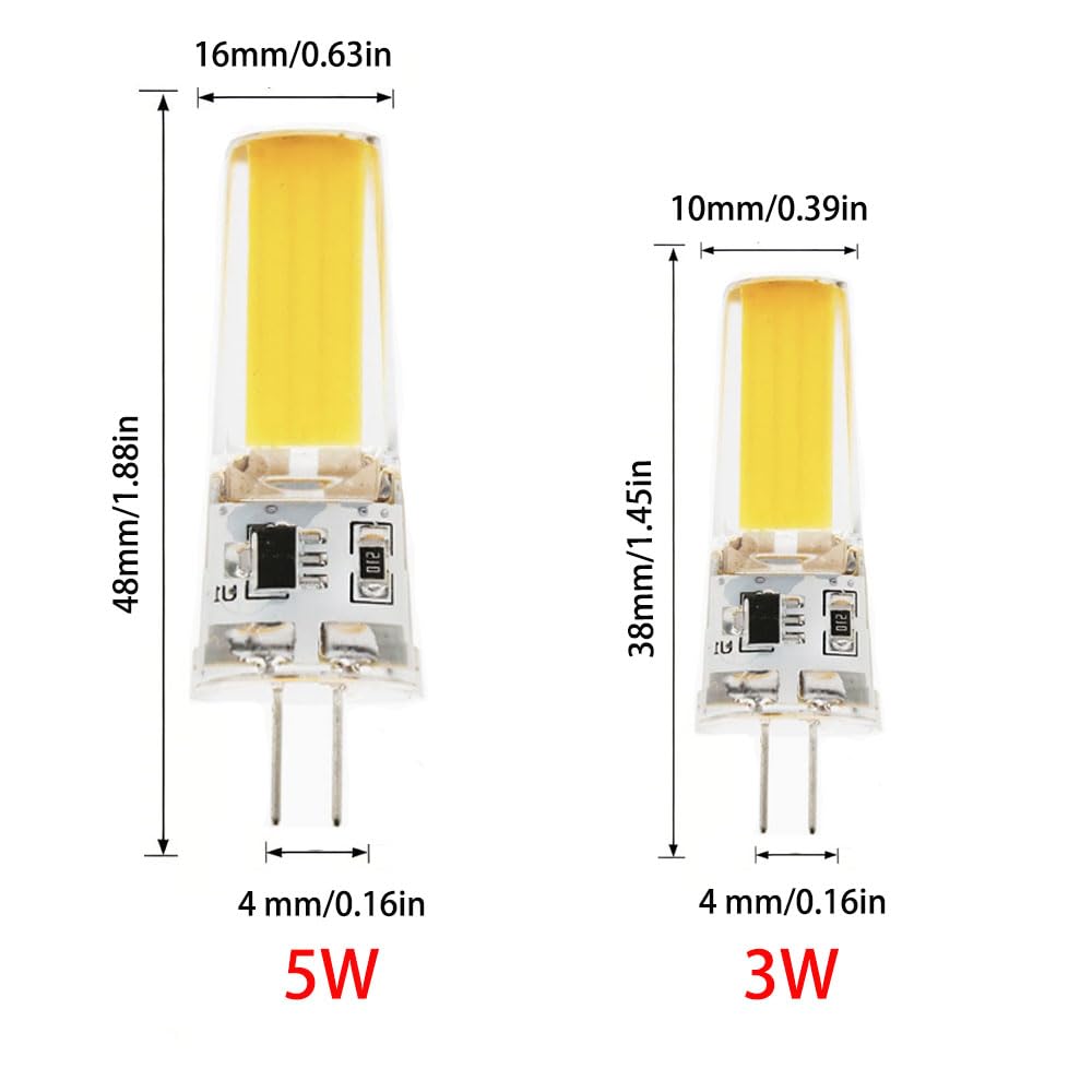 10PCS G4 LED Lampadina 3W Ac 230v Dimmerabile Lampadina G4 LED per lampadario,camper e barca 3W/Bianco caldo