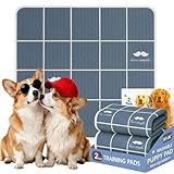 Washable Puppy Pads, 36x36 Inch Reusable & Leak-Proof Dog Potty Training Pads, Super Absorbent Non-Slip Mat for Crate, Playpen, Whelping, Home Travel (Grey, 2-Pack)