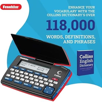 Franklin Collins English Digital Dictionary Express Edition - Electronic Dictionary, Your Language Companion with Thesaurus, Games & Converters - Dictionary with Synonyms and Antonyms
