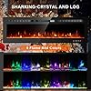 Cozy Daisy Electric Fireplace Heater, Wall Mounted and in-Wall Recessed, Touch Screen, Realistic 12 Color Flame, Remote Controller/Log & Crystal Hearth Options, 750W-1500W,Black (70 inch) #1