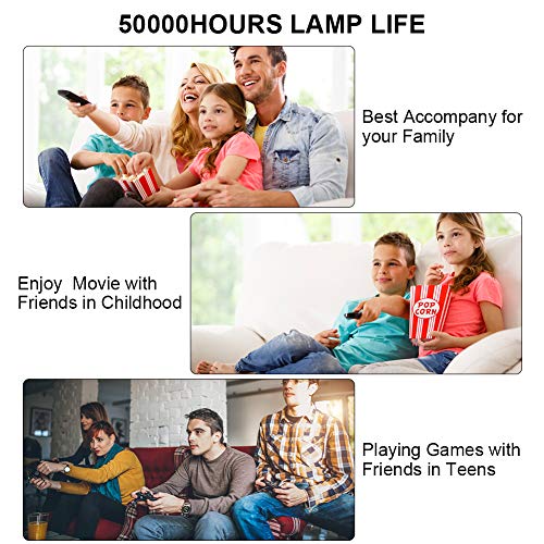 Mini LED-projector, Mini Home Cinema-projector Draagbare LED-projector HD-ondersteuning 1080P HDMI VGA AV USB… - Image 8