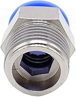 Vista 4 de Conexión de conexión de 1/2" OD x 1/2" macho NPT rosca, línea de agua recta macho neumática, conectores de empuje rápido (paquete de 4)