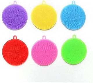 Froiny Silicone Dish Bowl Cleaning Brushes Pad Pot Pan Wash Cleaner Scouring Tools Random Colour 13 * 11.5 * 1.5cm