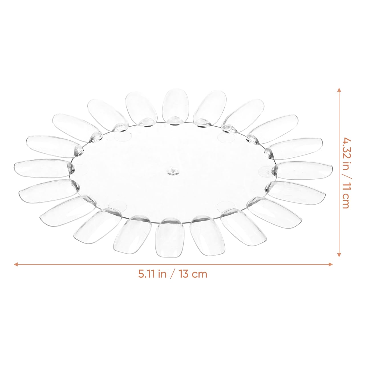 OULII Nuancier Ongles Rond Transparent 50 Pièces 5,12x4,33In – Présentoir Clair pour Tester & Organiser Vernis, Gel UV – Pratique Salon & Maison