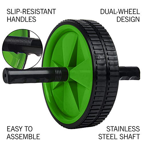 Everlast Ab Roller Wheel Shredder- Dual Wheel Stability with Training Guide