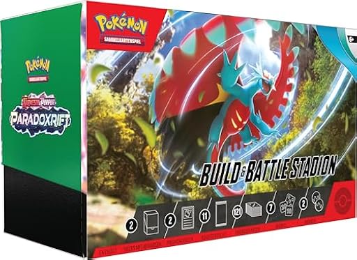 Pokémon - Juego de Cartas coleccionables: Build & Battle Stadion Carmesin & Purple – Paradoja Rift (2 Barajas, 11 Paquetes de Refuerzo y más) | Ya disponible en tu tienda friki favorita! En mundofriki.es!